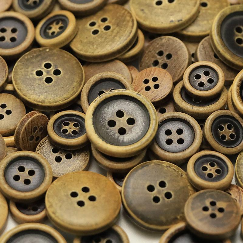 5Pcs Four-Eye Wooden Button Versatile Shirt Knitted Cardigan Jacket Sweater Clothing Button Versatile Clothing