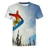 Letní Sněžná Hora Tělesná Výchova Sportovní Topy Zimní Lyžování 3D Potisk Tričko Pánské Vzrušující Kaskadérské Tričko