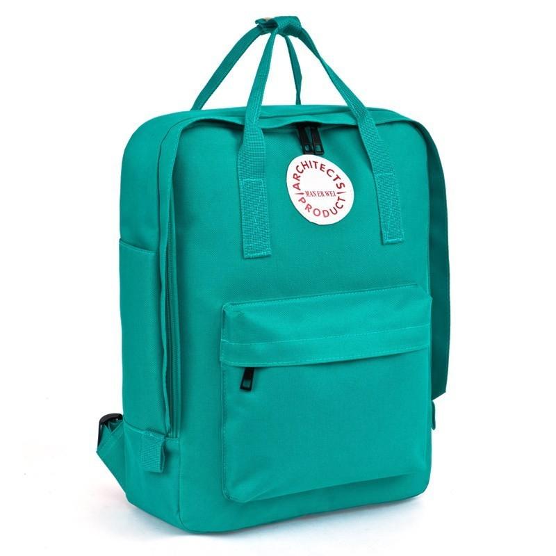 Er Wei Man Letter Print Canvas Leather Backpack Camping Schoolbag Bag Travel