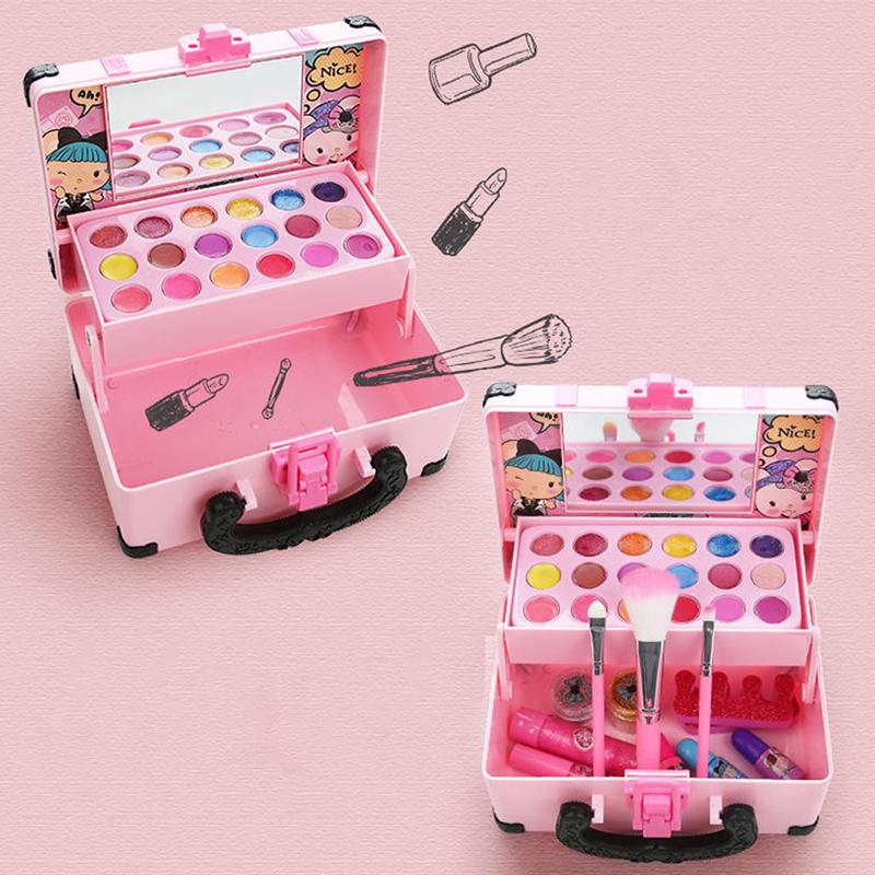 1 Set Kinder-Make-up-Set Für Mädchen Waschbares Sicheres Kosmetikspielzeug-Set Kinder-Make-up-Kosmetik Spielbox Spielset Sicherheit Ungiftiges Spielzeug