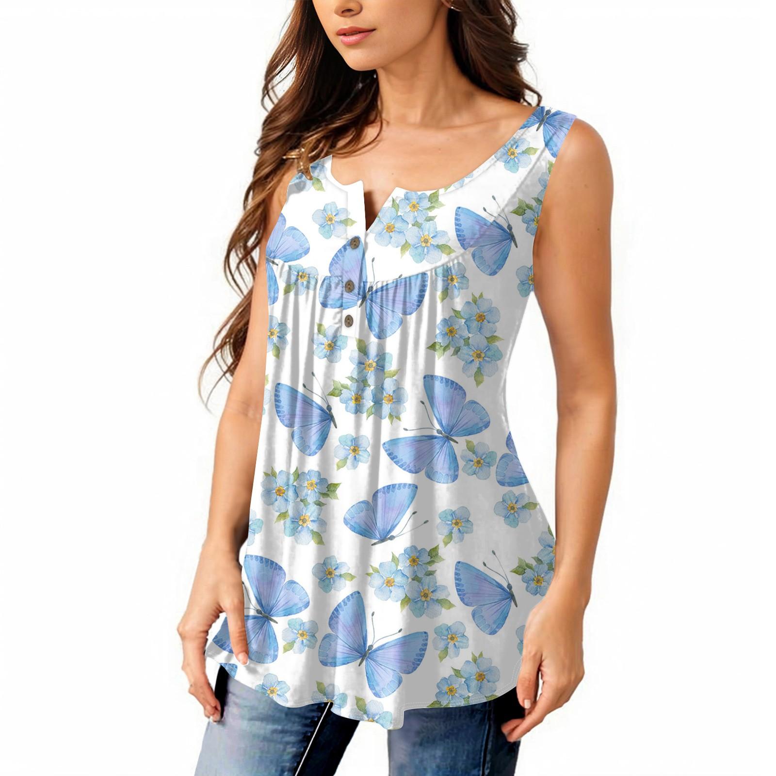 

Женская мода плиссированная безрукавка повседневная футболка жилет топ на пуговицах L