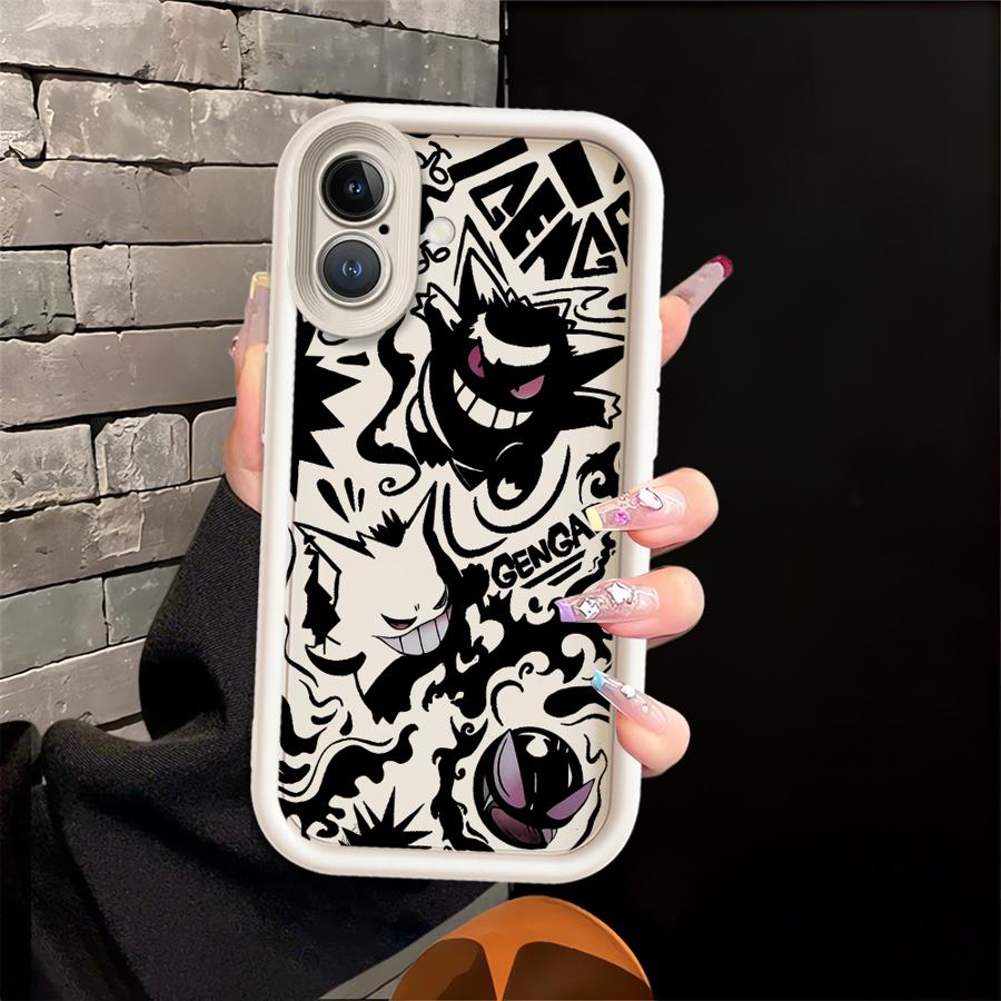 Funny Pokemon Gengar Phone Cover Case for Apple iPhone 17 Pro Max 16 XR 13 Mini 11 Air 16e 14 Plus 15 12 XS