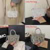 Transparent Bead Handbag With Bow Design And Top Opening For Casual Wear