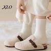 Thermal Insulated Socks for Cold Weather Women Thickened Winter Socks, Solid Color Mid Calf Fleece Lined Heavy Duty Boot Crew Weather, Soft