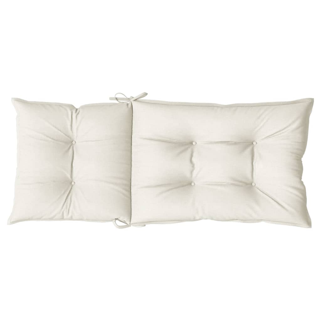 High Back Cushions 6 Pcs. Cream Melange 120 X 50 X 7 Cm Fabric