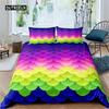 Fish Scales Quilt Cover Pink Mermaid Scales Colorful Bedding Sets Cozy Microfiber Fabric Quilt Cover for Girls Gifts Sleep Bedding Package Decoration
