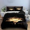 Glowing Golden Flower Design. Bedding Sets Duvet Cover Sets Duvet Covers Pillowcases(1*Duvet Cover 2*Pillowcases Without Duvet Insert)
