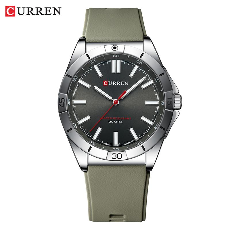 CURREN Sport Men Watch Top Brand Luxury Military Army Waterproof Male Clock Black Silicone Quartz Original Man Wristwatch 8449