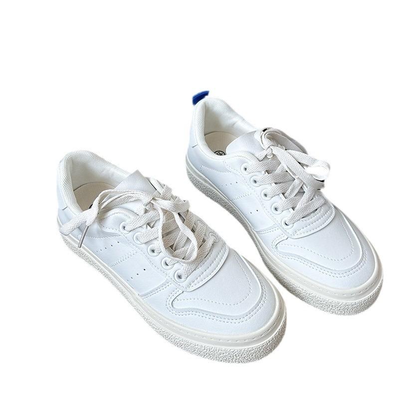 2. Low-top Leather White Shoes Women's Spring and Autumn Style Daily Commuting Durable Casual Sneakers
