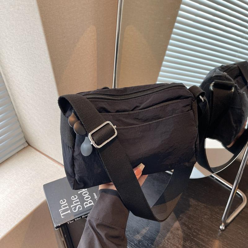 2025 Summer New Women's Messenger Bag Anti-splashing Ultra-light Cloth Bag Multi-compartment Small Square Bag Solid Color Shoulder Messenger Bag
