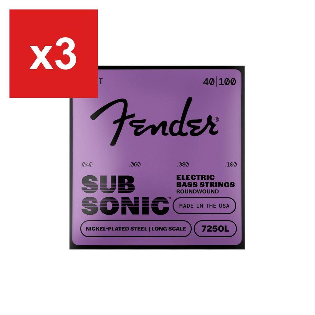 Fender 7250L SubSonic Nickel-Plated Steel Bass Strings, Long Scale, .040-.100