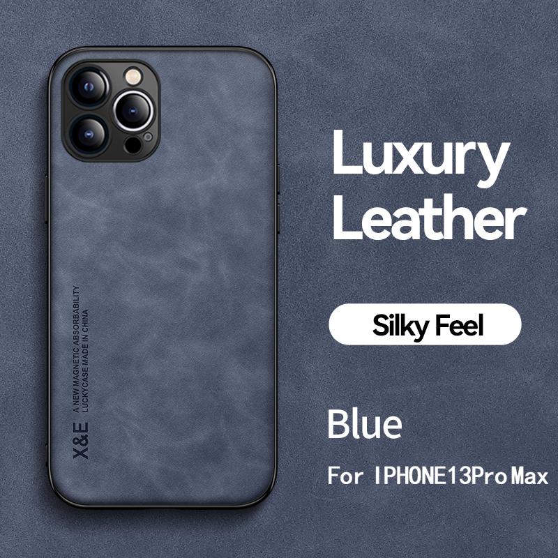Pro iPhone 13 12 11 Pro Max Case Magnetický držák do auta Pouzdro na telefon Pro iPhone XR X XS Max 7 8 Plus Texture Kožený zadní kryt
