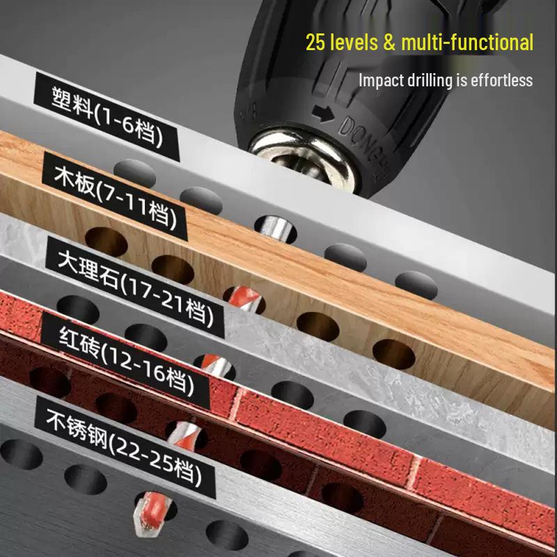 Multi-Functional Brushless High-Power Electric Drill with Rechargeable Lithium Battery