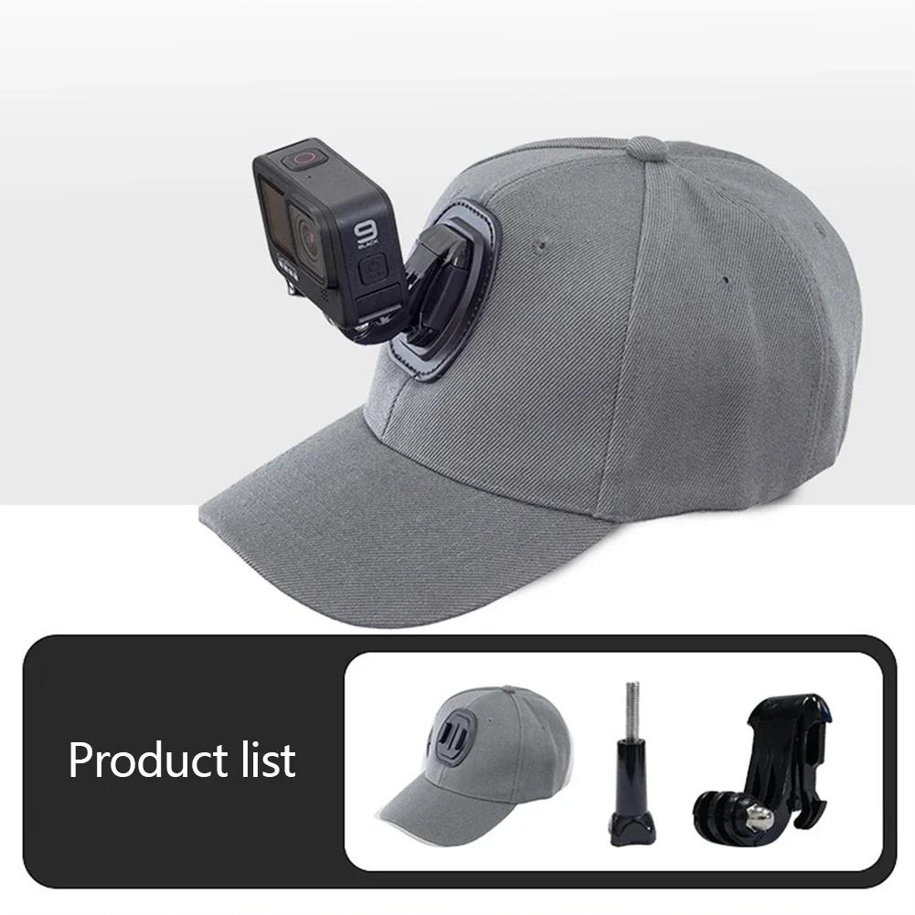 Baseball Cap with Action Camera Bracket Mounting Bracket for Gopro Hero 12 11 10 9 8 7 6 5 4 3 Insta360 X3 X2 Eken SJCAM DJI