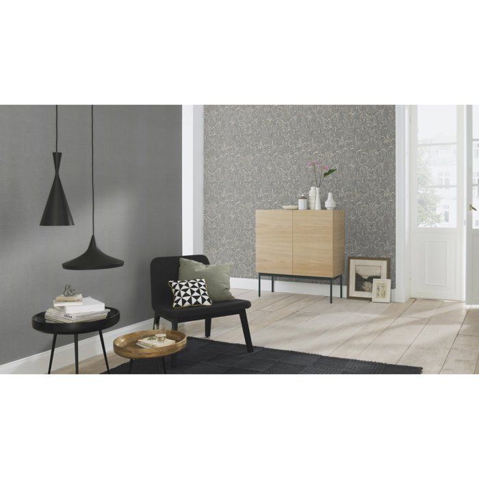 Rasch 651621 Papier peint intissé Baroque 0.53 x 10.05 m Gris
