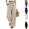Women’s Wide Leg Loose Fit High Waist Drawstring Casual Pants with Elastic Waistband and Pockets for Everyday Wear