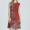 Women's Fashion Casual Print Round Neck Sleeveless Short Dress