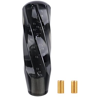 FUPUTWO Crystal Shift Knob, Universal Octagonal, Bubble, Twist, Sparkle, Transparent, Custom (5.9 Inches (15 Cm), Black)