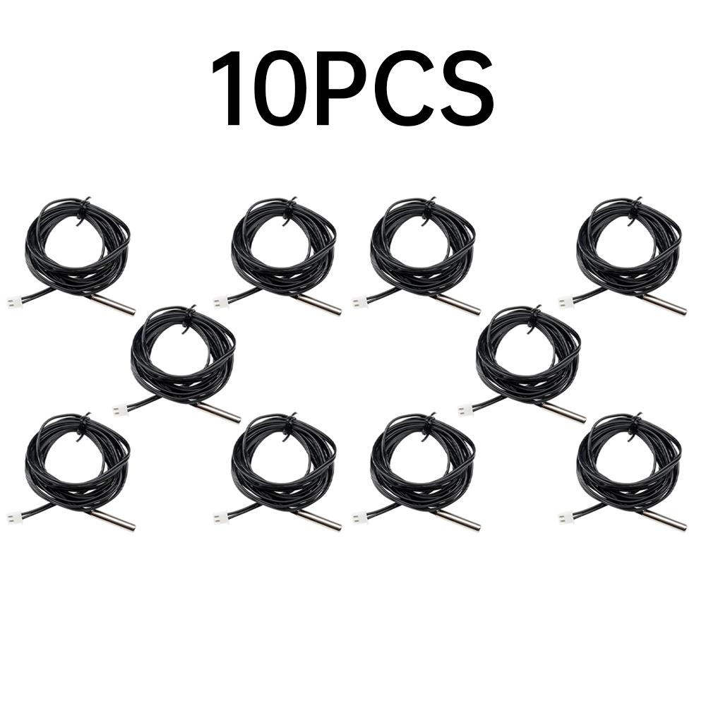 NTC 10K 1% 3950 Thermistor Temperature Sensor 2M Waterproof Probe Cable Temperature Sensing Wire for W1209 W1401 Thermostat