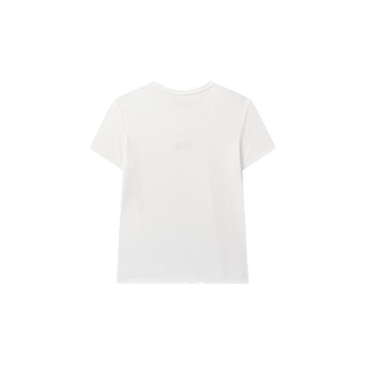 FILA T Shirts Women's White Crew Neck Moderate Straight Fit F11W028112FWT