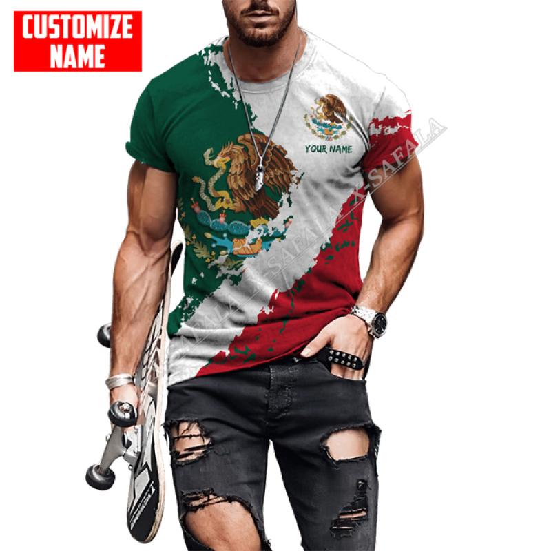 Custom Mexico Flag 3D Printed High Quality Milk Fiber T-shirt Men Casual Top Breathable Quick Dry Summer