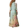 European and American Summer New Women's Clothing Printing Fresh Retro Elegant Long Women's Clothing Dress