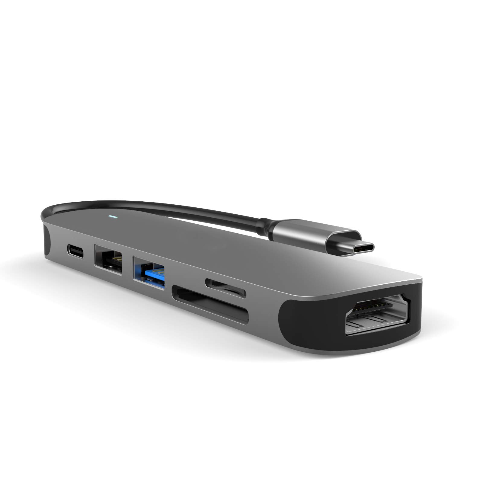 

MMOBIEL Adapter Hub to HDMI and Card Reader USB Docking Station iPad Data Hub Samsung Aluminum USB-C - 6-in-1 USB-C 4K, USB-A 3.0, USB-A 2.0 SD/TF - -