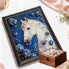 DIY White Horse Pearl Art Painting for Home Wall Decor Pearl Gem Paintings Picture Arts Craft  for Adults/Beginners Gift Idea Home Decor Without Frame