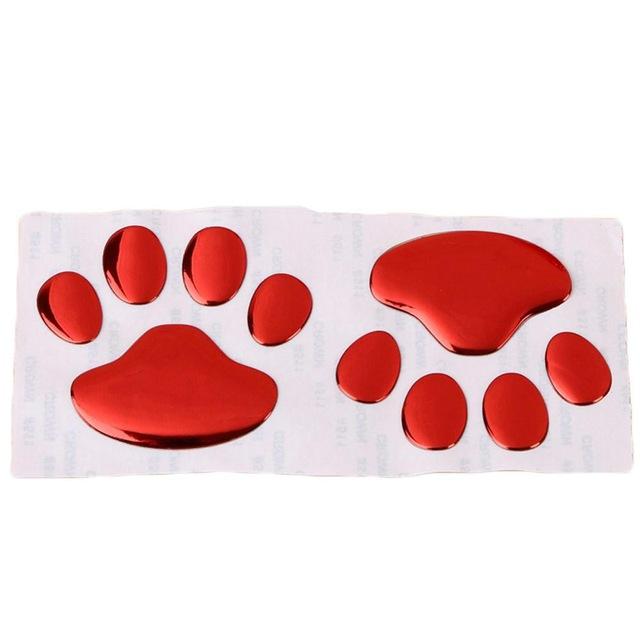 Car Sticker 3D Stereo PVC Car Scratch Sticker - Waterproof Cat Paw/Dog Paw Print Creative Side Door Body Stickers