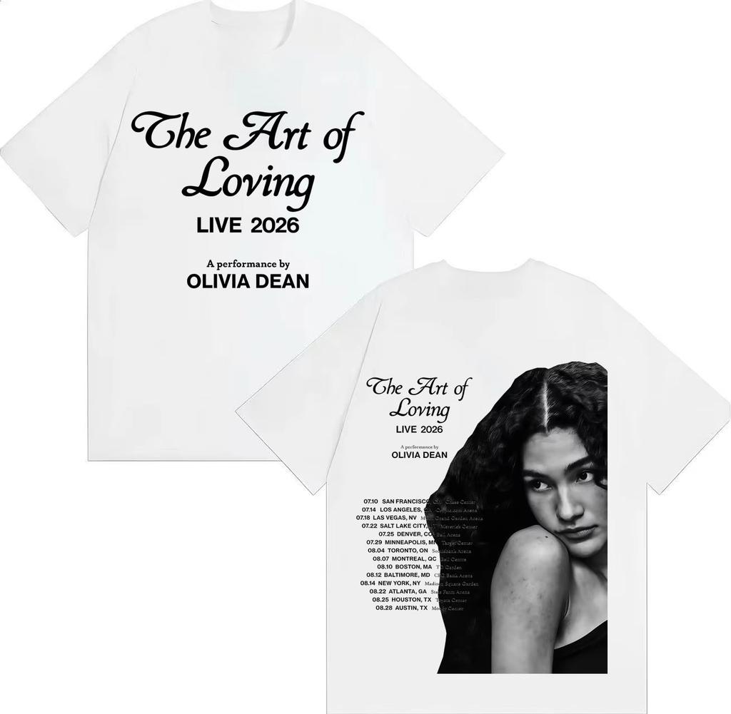 Cantante Popular Olivia Dean El Arte de Amar Nuevo Álbum Moda Verano 2026 Camiseta de Manga Corta para Hombre Casual Algodón Puro Cómodas Camisetas