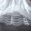 Chic Foreign Style OL Hollow Lace Ruffle Slimming A-line Shirt Top