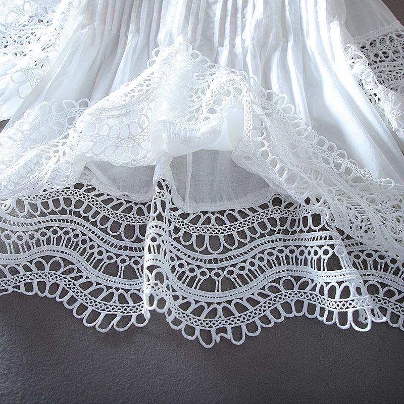 Chic Foreign Style OL Hollow Lace Ruffle Slimming A-line Shirt Top