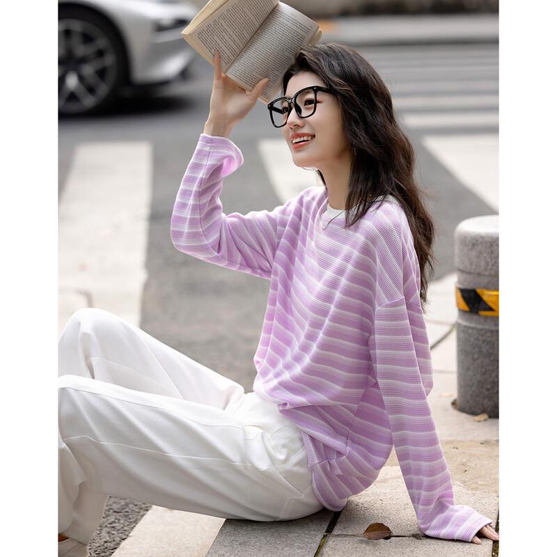 

Demana Cloud Cotton Lightweight Dopamine Stripe Sweatshirt S