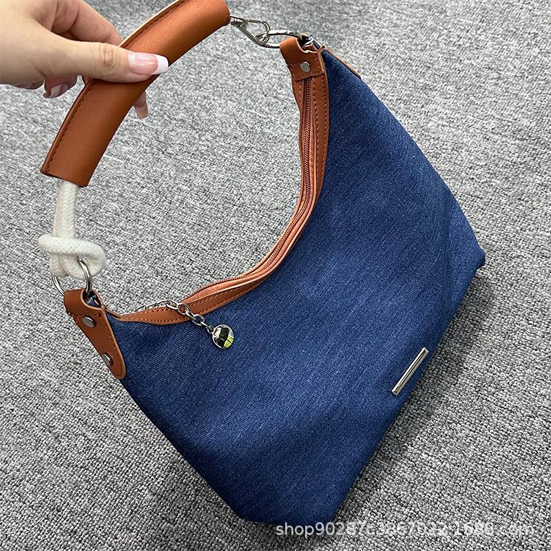 

Гуанчжоу универсальная ретро джинсовая сумка-тоут женская нишевая холщовая сумка на плечо сумка-мессенджер в стиле для поездок на работу джинсовый синий