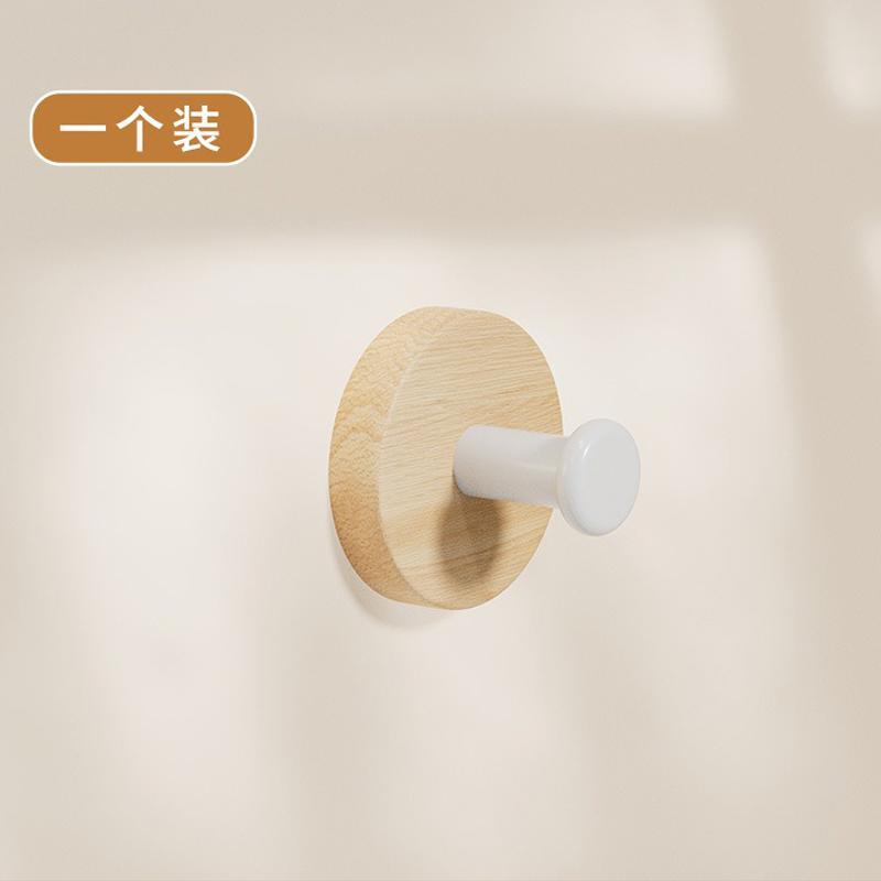 Selbstklebender Haken aus Massivholz Nussbaum Hängehaken Badezimmer Schlafzimmer Wandhaken für Schlüssel Tasche Handtuch Mantel Heimdekor Organizer Haken