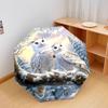 1 PC Automatic Folding Umbrella - Winter Snowy Owls Pattern, Portable & Foldable Design with 8 Ribs, Christmas Birthday Gifts