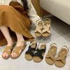 Roman Sandals 2025 Summer New with Skirt Design Soft Sole One Pedal Open-toed Slippers Versatile Beach Sandals