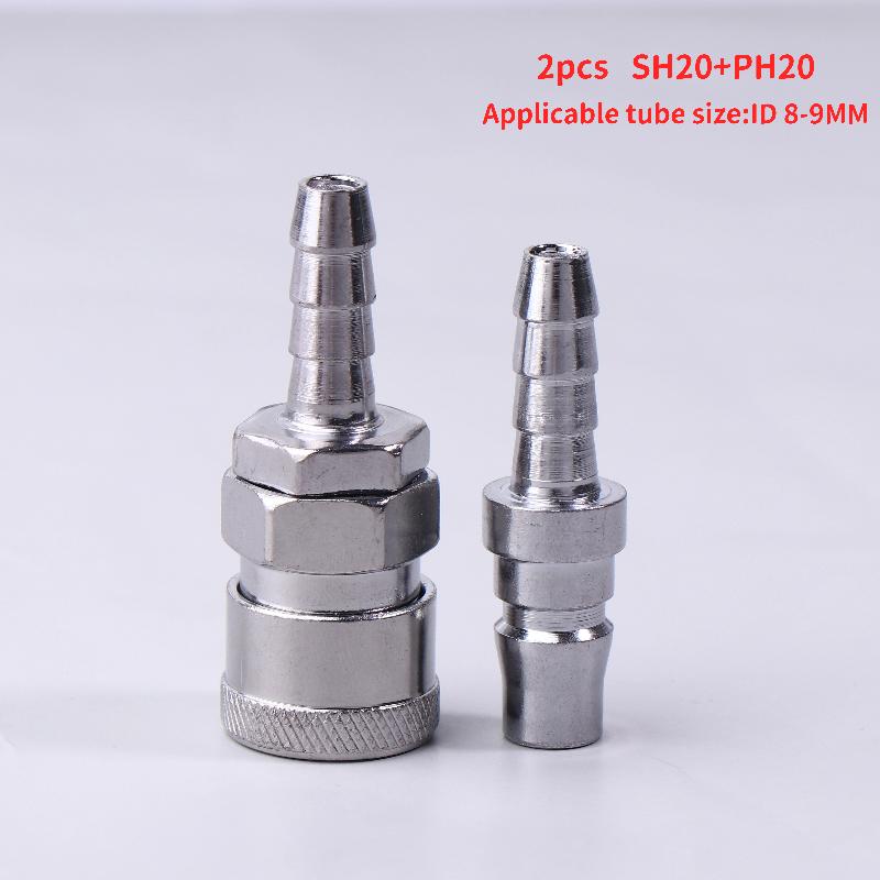 2Pcs Pneumatic Fitting Euro Type Sh20 Ph20 Quick Coupling Connector Coupler For 8Mm Tube Compressor Accessories