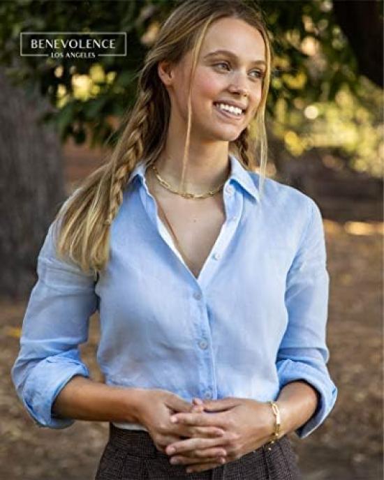 Paperclip Chain Necklace for Women, Paperclip Bracelet Set, Gold Chain Link Necklace for Women, 14K Gold Chain Necklace and Bracelet, Thick Gold