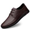 Genuine Leather Men Big Size Shoes Casual Luxury Brand Men Loafers Italian Moccasins Lace Up Men Driving Shoes Chaussure Homme