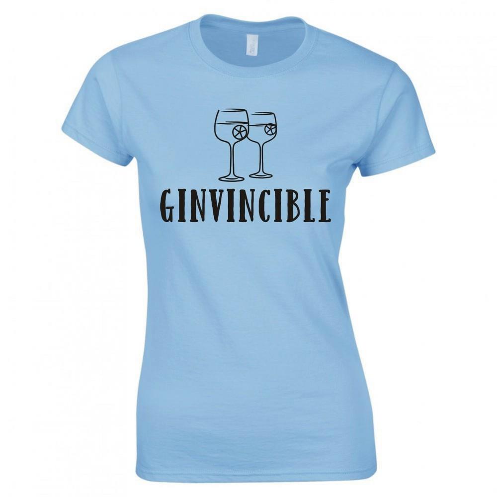 Funny Drinks Ginvincible Skinny Fit TShirt S