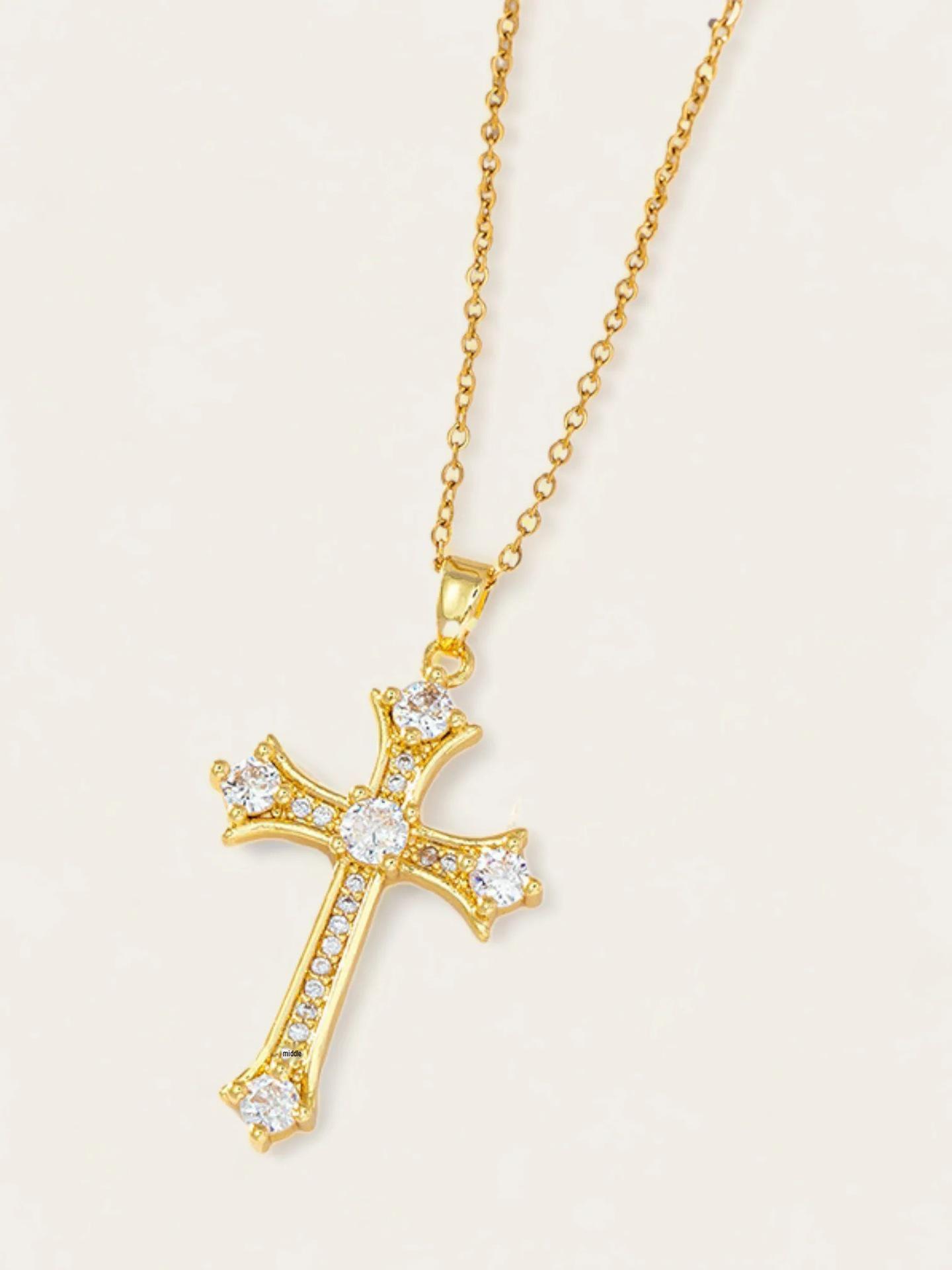 Trendy Cross Necklace: Multi-layer Stackable Pendant for Men  Women