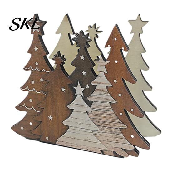 Christmas Tree Napkin Holder Wooden Holder, Freestanding Tissue Dispenser with Star And Snowflake Decor, Winter Holiday Table Decor Decorative Festive