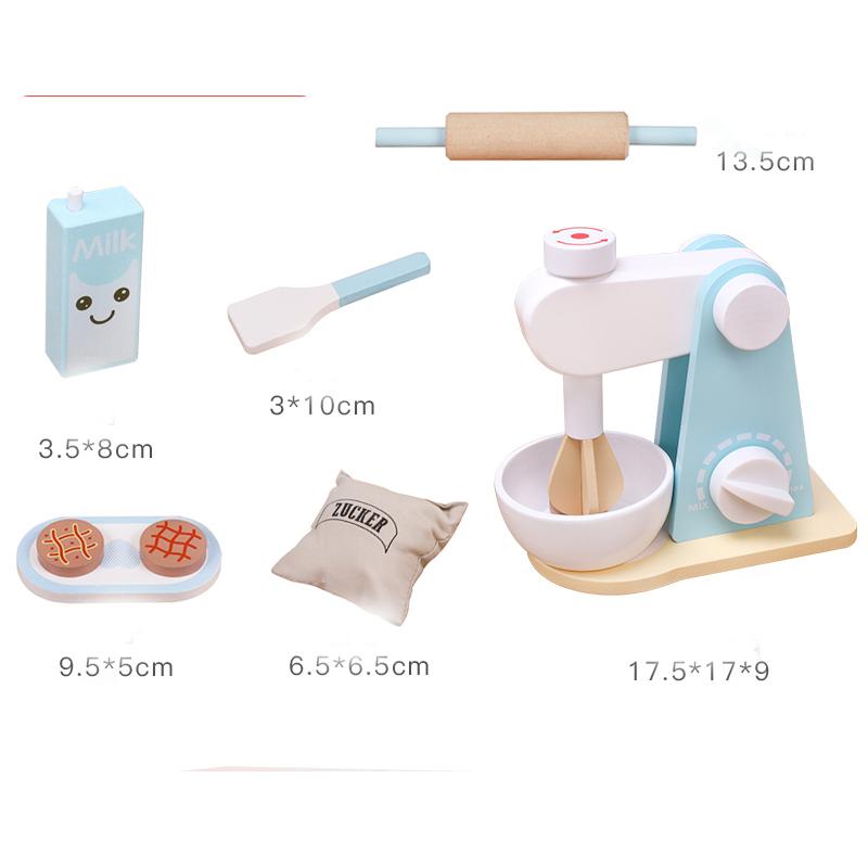 Wooden Kitchen Pretend Play Toy Simulation Wooden Food Mixer Baby Early Learning Educational Toys