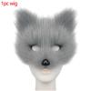 Halloween Half Face Plush Mask Artificial Fox Mask Supplies Horror Cosplay Props Carnival Cos Unisex Colorful Fox Mask For Gifts