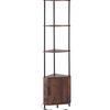 VEVOR 5 Tier Corner Shelf, Tall Corner Stand with LED Light and Doors, Wall Shelves Tower Storage Organizer, Metal Frame & Wooden Shelves