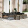 VidaXL Garden Lounge Set 11 Pcs with Grey Cushions Wicker 3262059