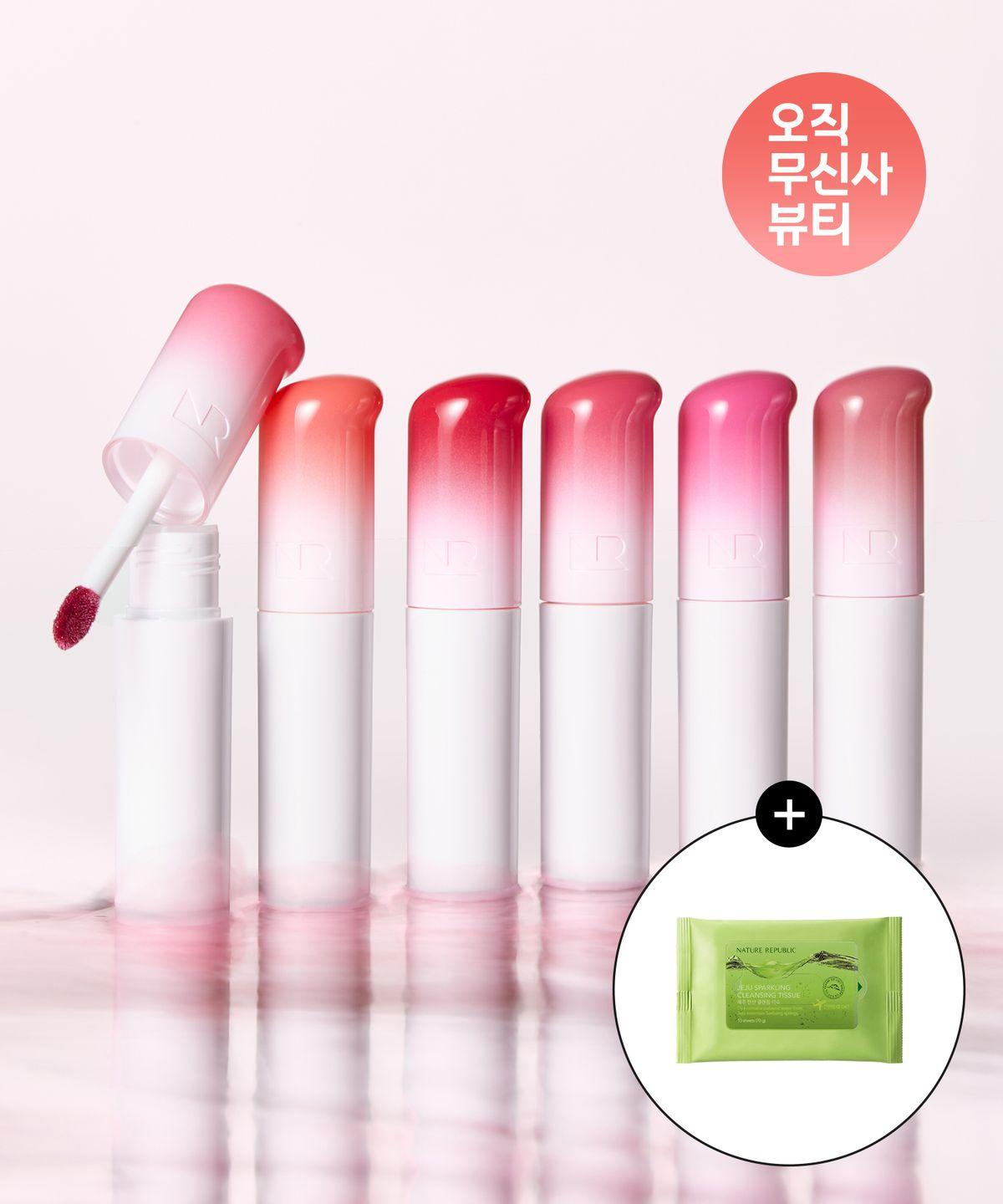 [2-pack] Honey Melting Gloy Tint (6 colors) [Free Gift] Jeju Sparkling Cleansing Tissues (15 sheets)