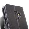 Galaxy S9 Case - Leather Wallet Flip Protective Case Cover with Card Slots, Kickstand and Wrist Strap - Black PU Leather Compatible