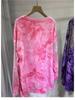 Moletom Plus Size Tie-Dye Degradê Heavy Drill para Mulheres - Top Outono de Manga Comprida Extra Grande